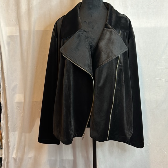 NWT Lauren Conrad Black Suede Moto Jacket in Size 3X, 0X - Picture 12 of 16